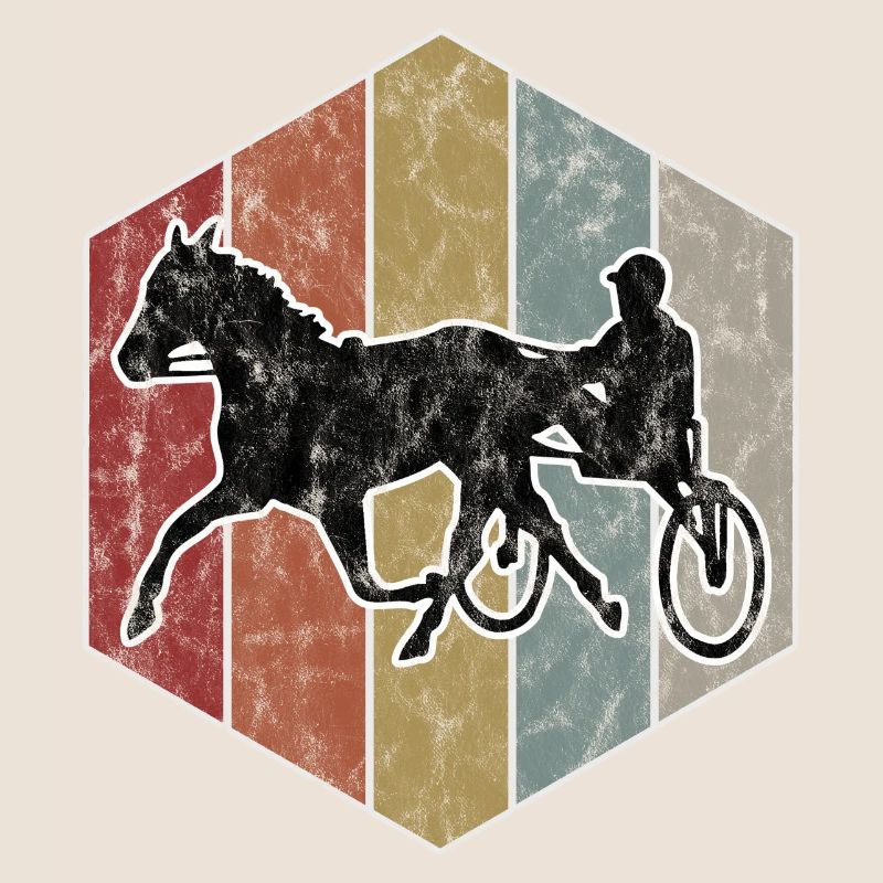 Traber Trabrennen in retro oder vintage Style