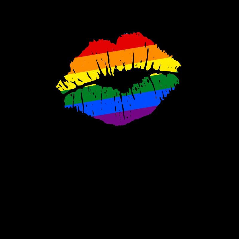 Artistic Gay Pride Rainbow Flag LGBTQ Lips
