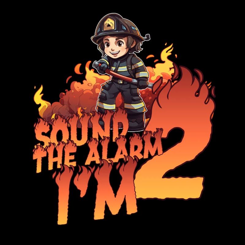 Kids Firefighter 2 Year Old Birthday Boy Theme