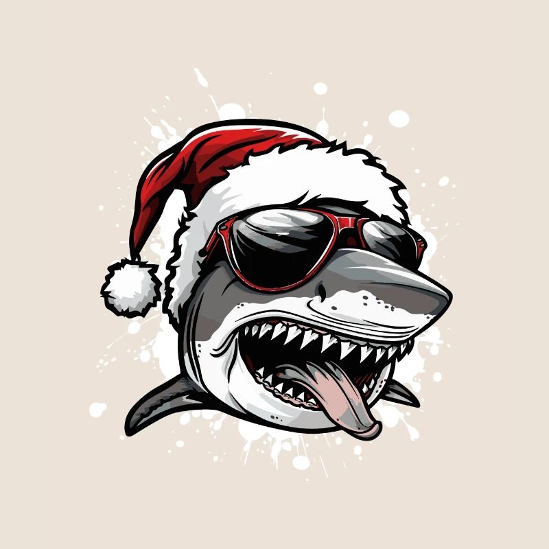 requin Noël drôle