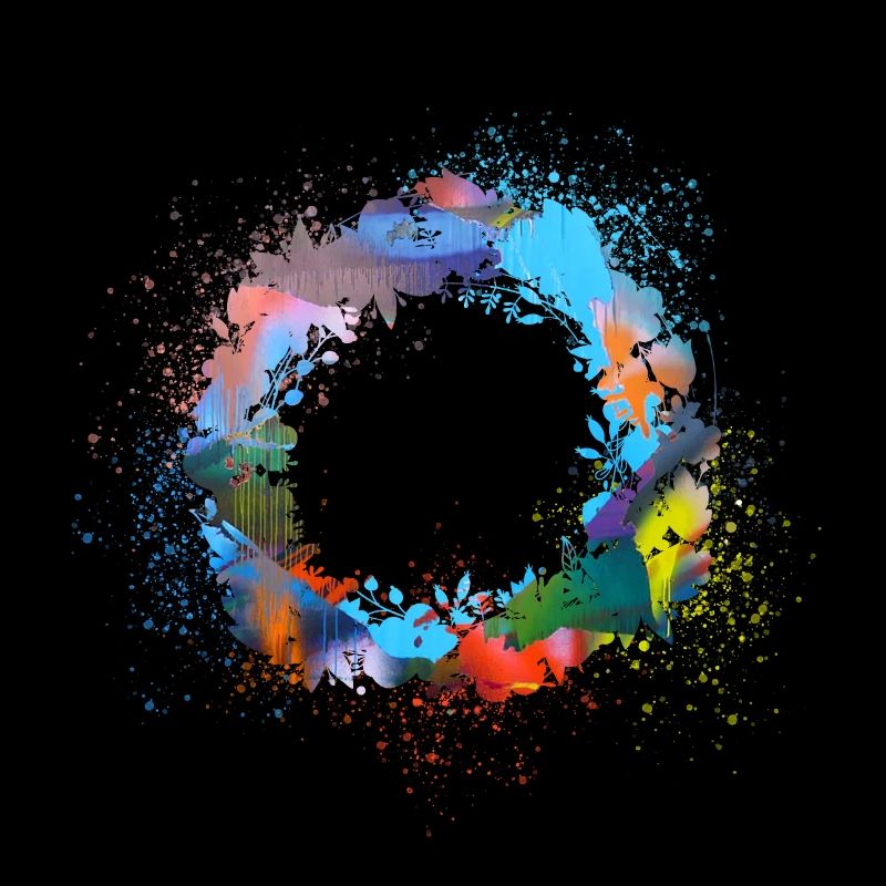 couronne de fleurs, vide, couronne, graffti, coloré, fleurs