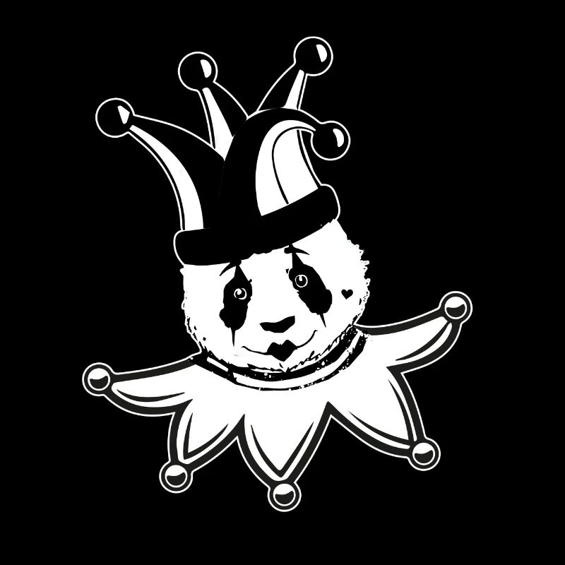 arlequin, panda, illustration, pantomime