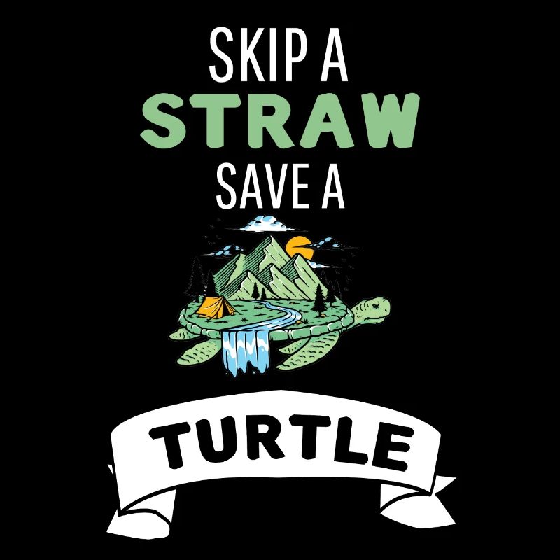 Lass ein Strohhalm weg rette eine Schildkröte