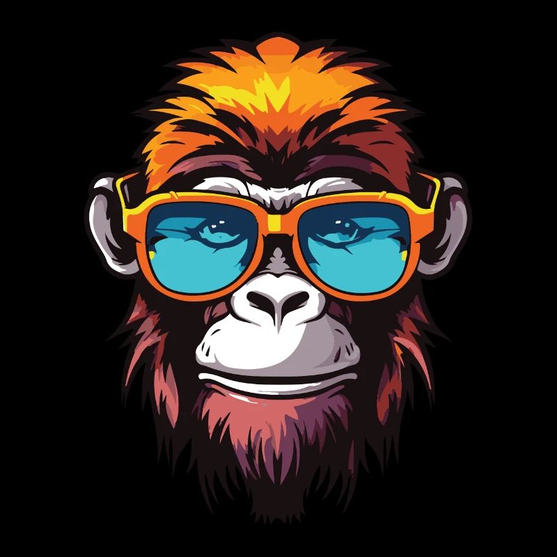 Monkey Hipster Cool Party
