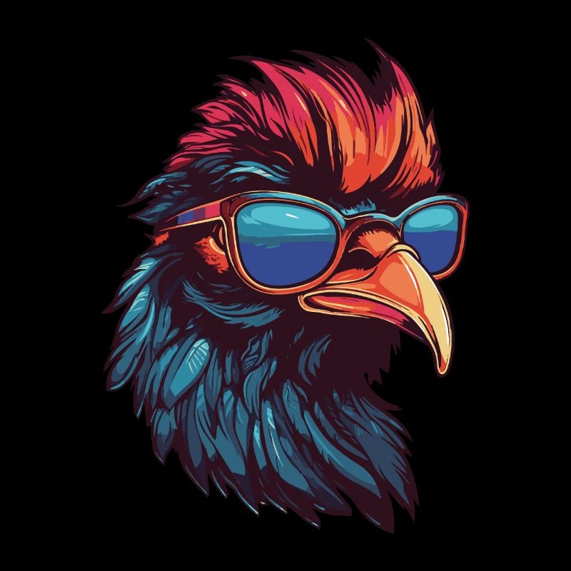 Rooster Hipster Cool Party