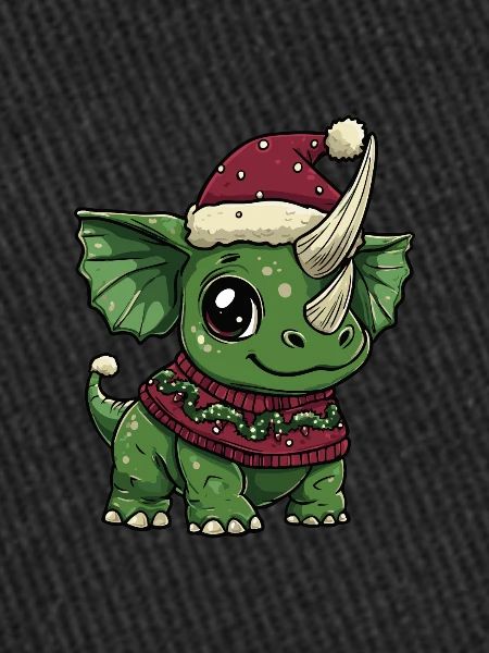 Dinosaur triceratops Christmas Comic