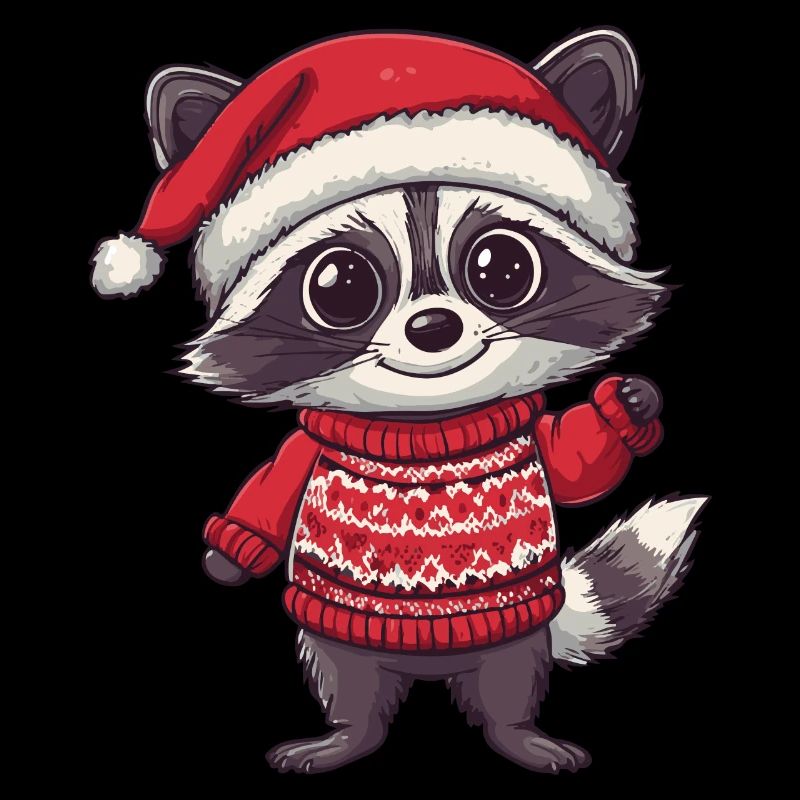 Waschbär Weihnachten Comic
