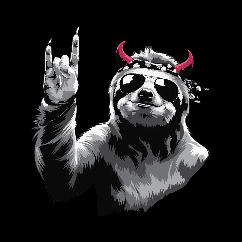 Rocker Sloth - Funny Gift Idea for Bikers