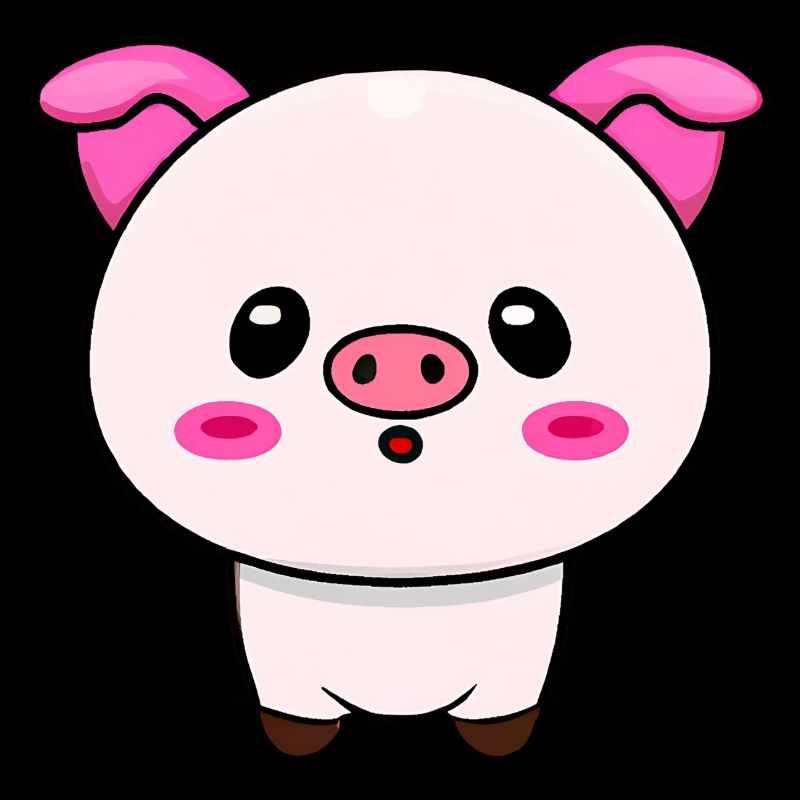 Cute Kawaii Pig - Charming Design