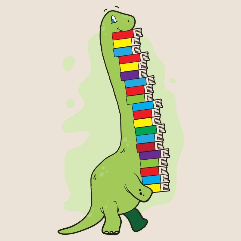 Cute Dinosaur Book Reading Bookworm Dino Gift Idea