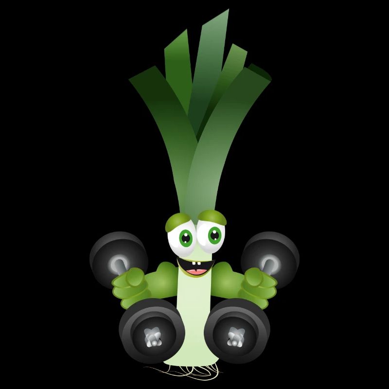 A bar of leeks with dumbbells while exercising