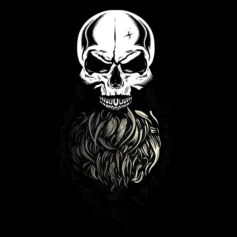 Schädel Kopf des Todes Hipster Schädel Bart Bart