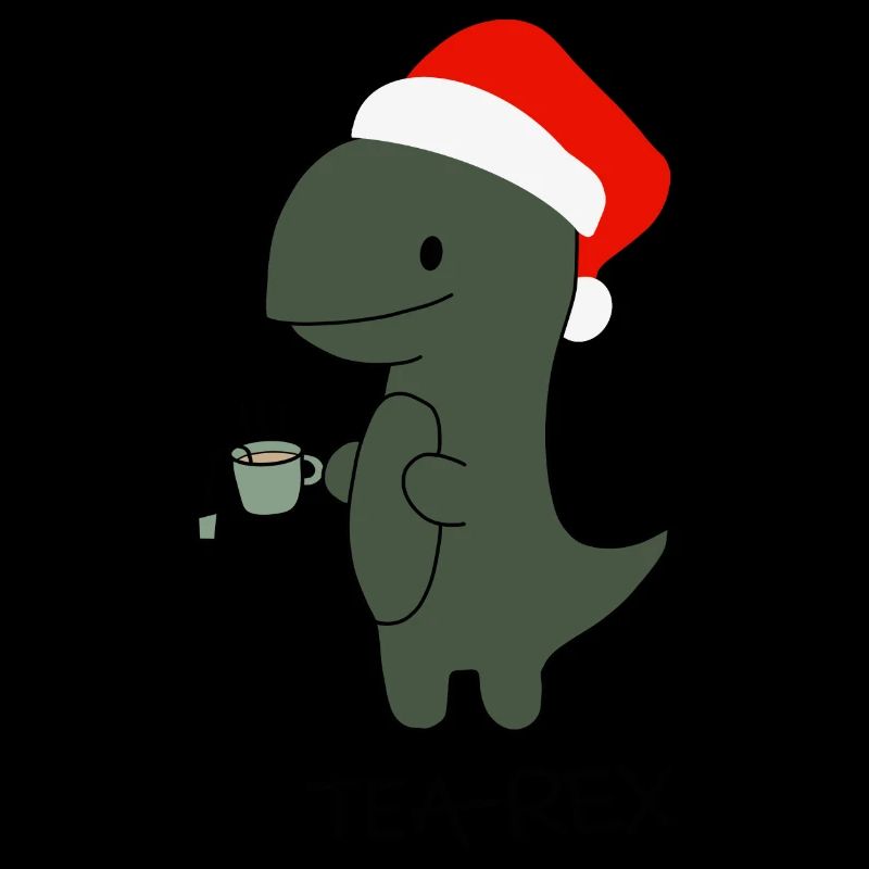 Tea-rex avec chapeau de Noël