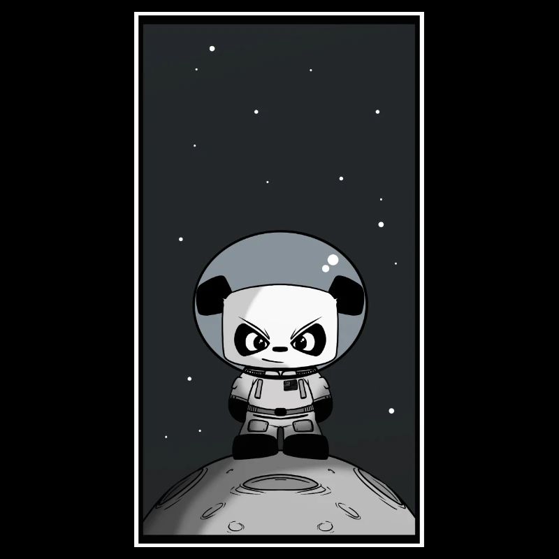 doux panda astronaute space moon univers tout