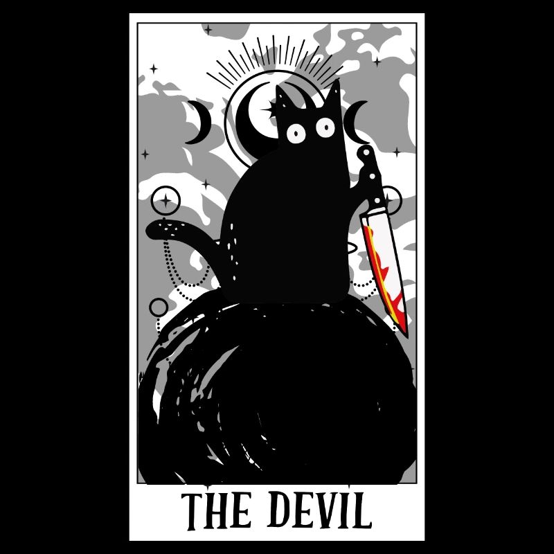 The Devil Tarot Card Funny Cat Tarot Card A Tarot