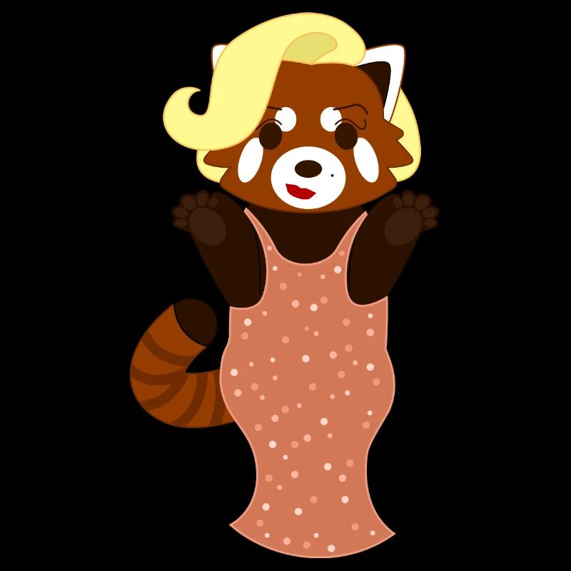 Red panda dressed as Marilyn Monroe