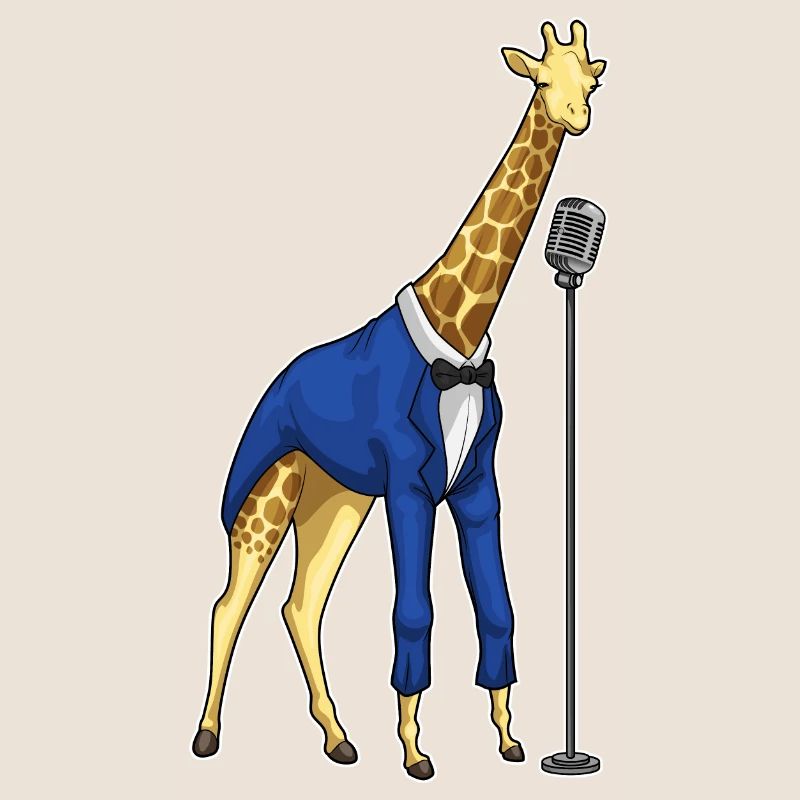 Giraffe Sänger Mikrofon Musik