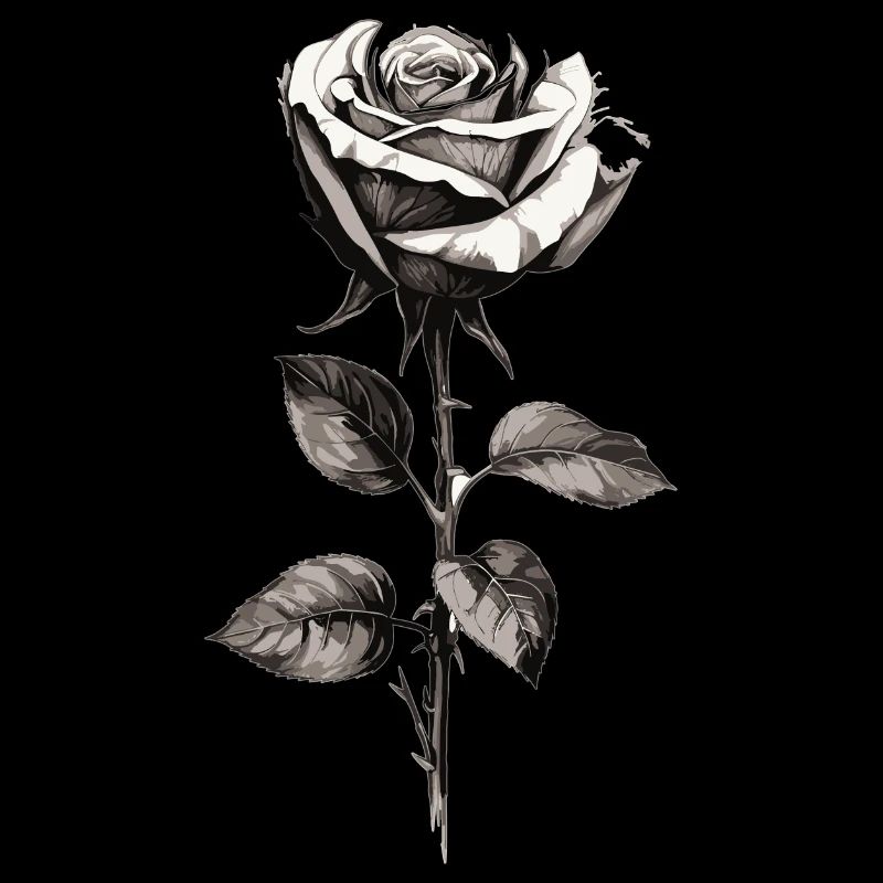 Rose in black and white