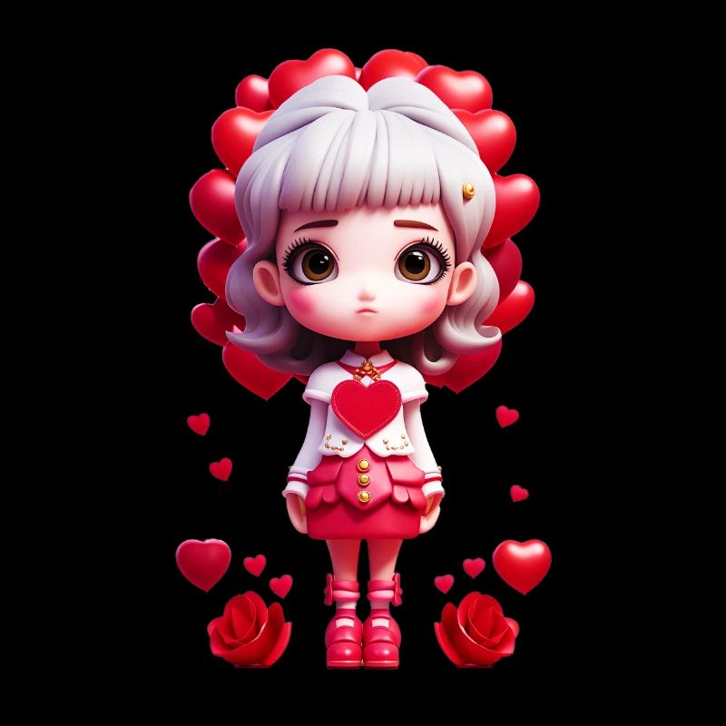 Kleines Mädchen mit Herzen