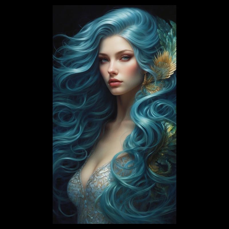 sublime aux cheveux bleu