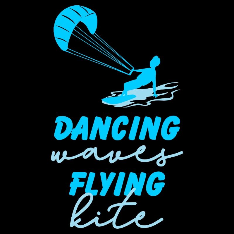 Dancing waves flying kite kitesurfer gift
