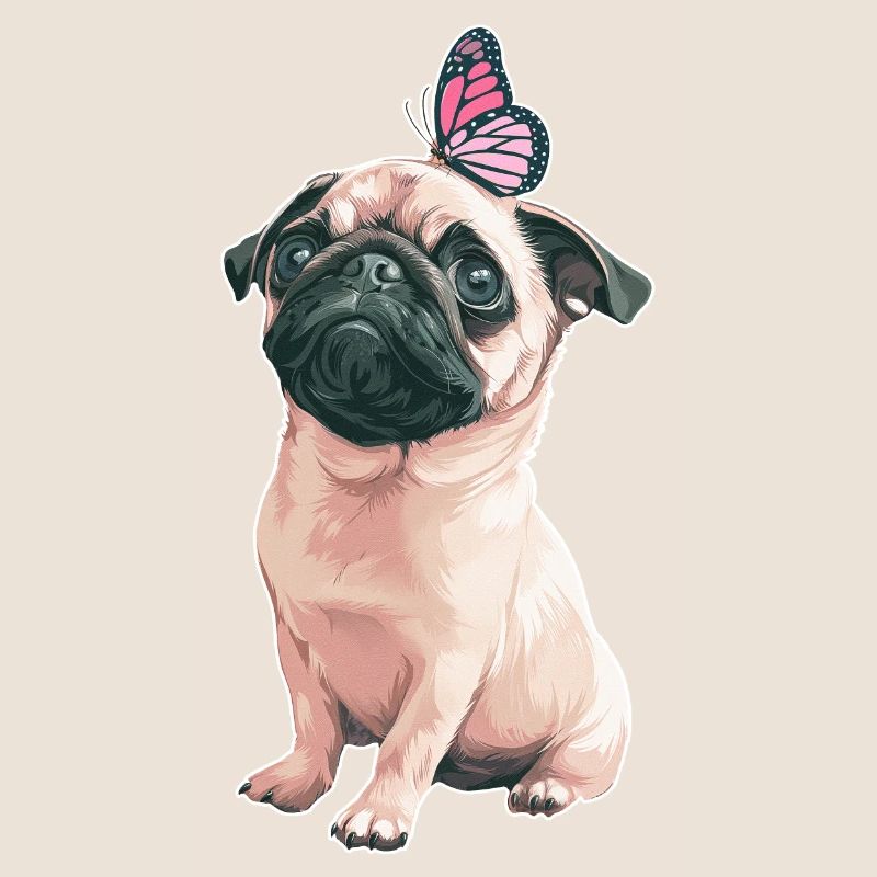Carlin avec papillon