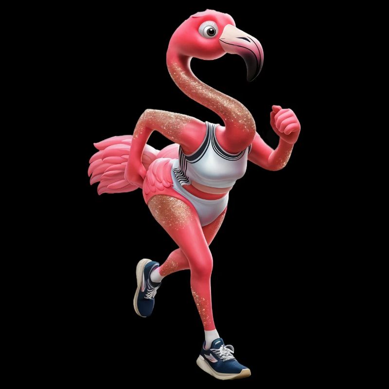 Flamingo coureur jogging course à pied sportive