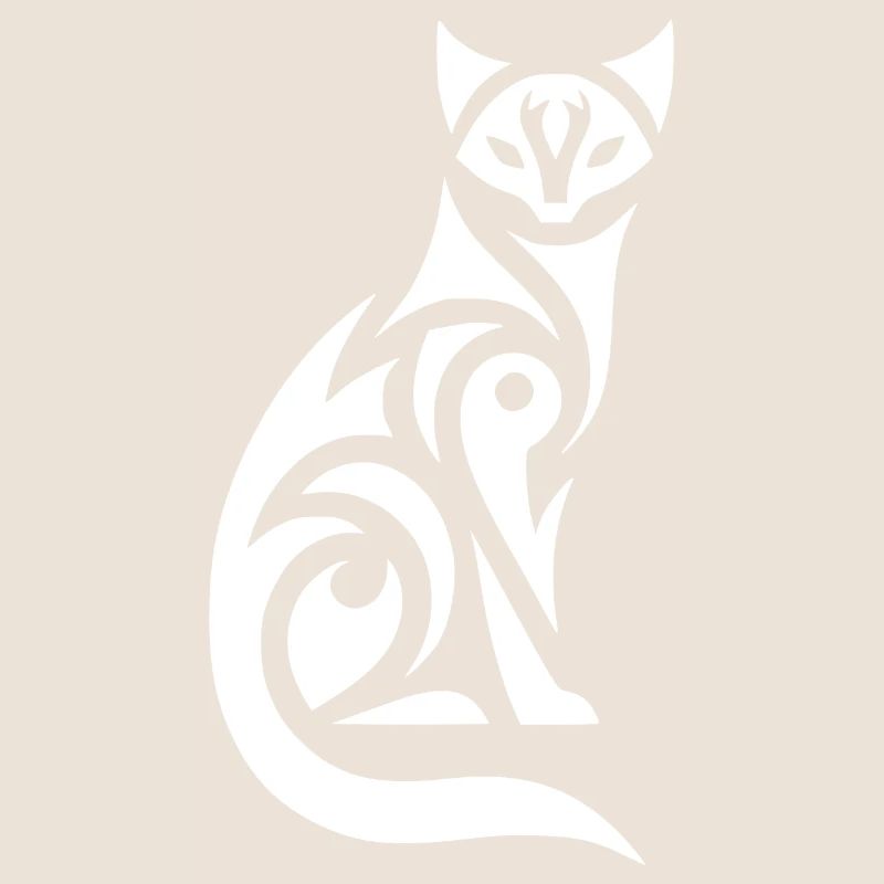Cats illustration with tribal patterns