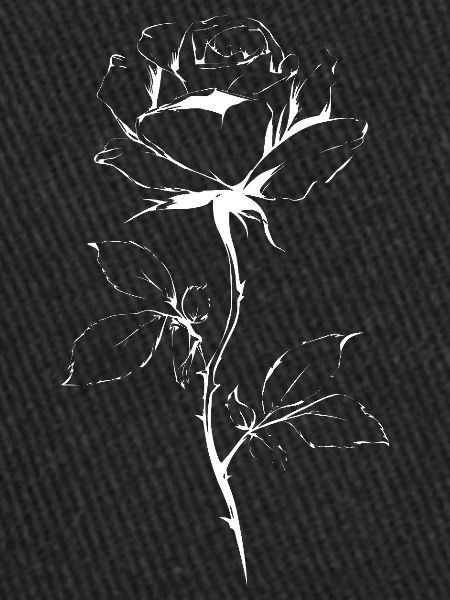 White Rose Silhouette on Black