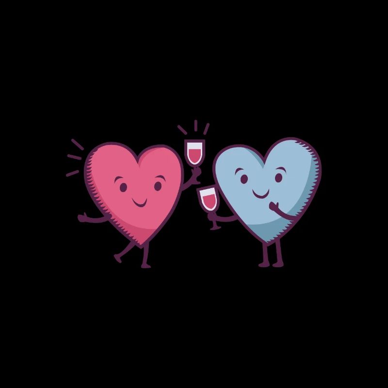 Hearts Sharing Wine