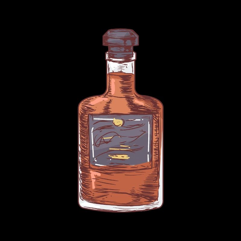 Bouteille d'alcool marron avec couvercle