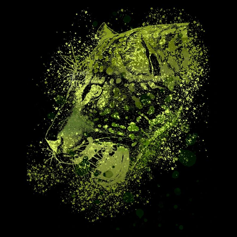 panther,cheetah,leopard,red,colorful,graffiti,green