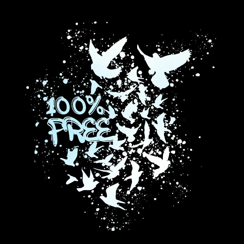 100% gratuit, liberté, pigeons blancs, oiseaux, graffitis