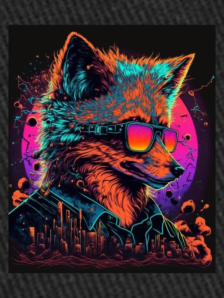 Retro Futuristic Synthwave Fox