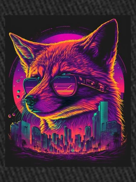 Retro Futuristic Synthwave Fox