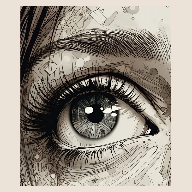 Conception de gros plan de l’œil humain