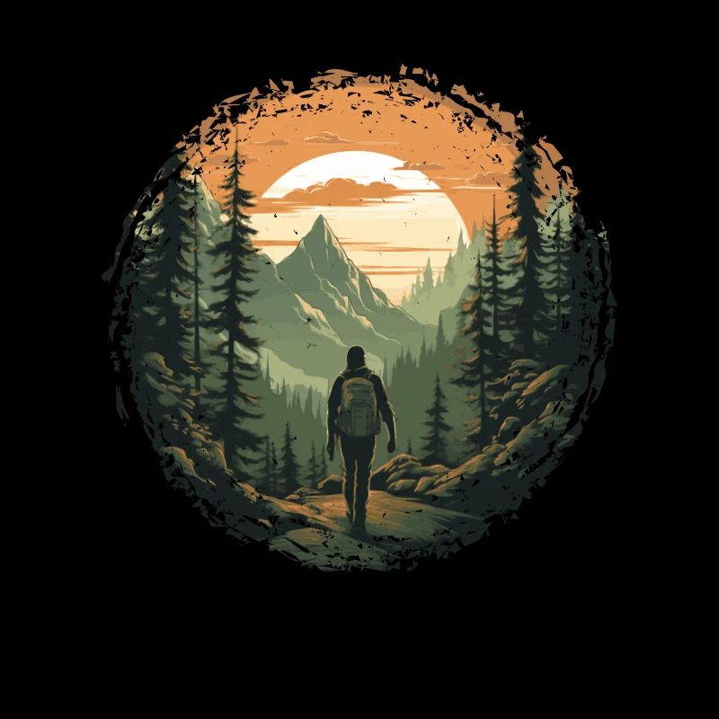 Aventure de trekking dans la nature de la forêt