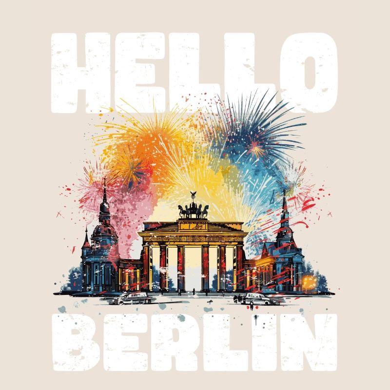 Happy New Year with fireworks in Berlin