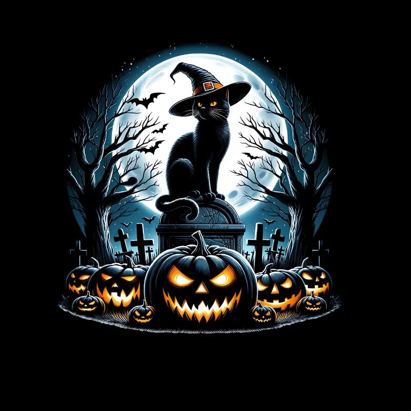 Joyeux Halloween, chat effrayé