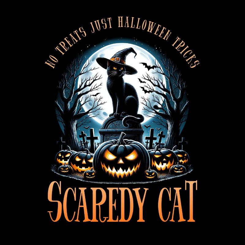 Joyeux Halloween, chat effrayé