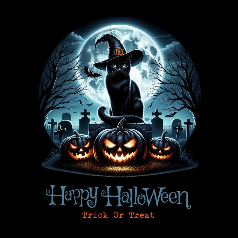 Joyeux Halloween, chat effrayé