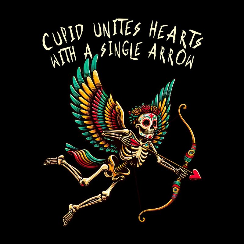 La flèche de Cupidon rassemble les cœurs