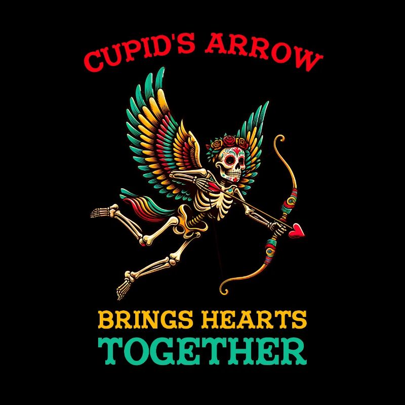 La flèche de Cupidon rassemble les cœurs Coloré