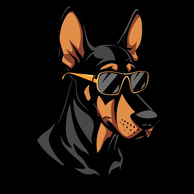 Dobermann Hund Cool Comic
