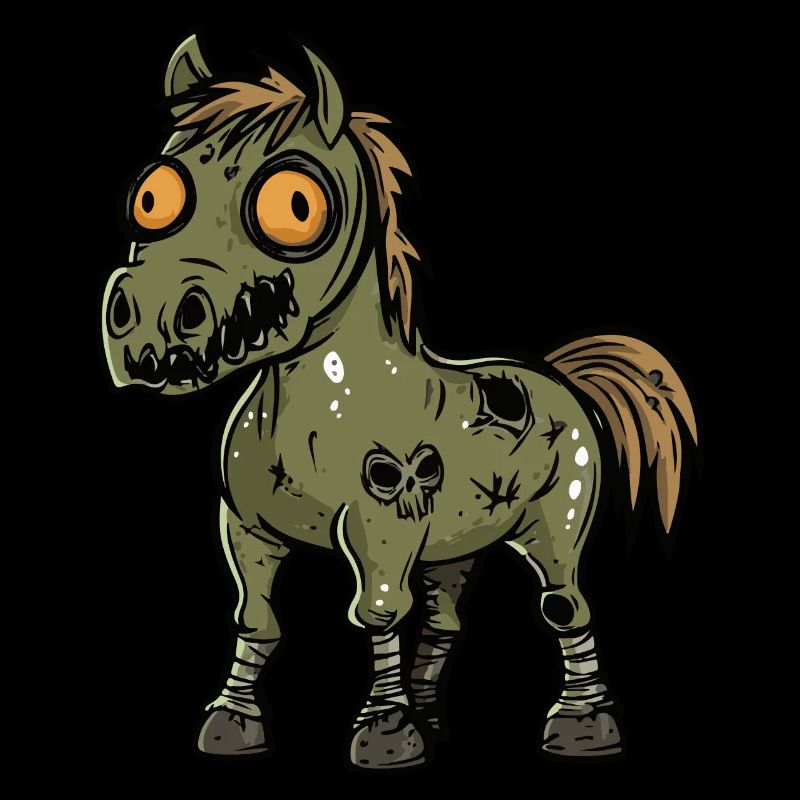 Cheval Halloween Bande dessinée Drôle