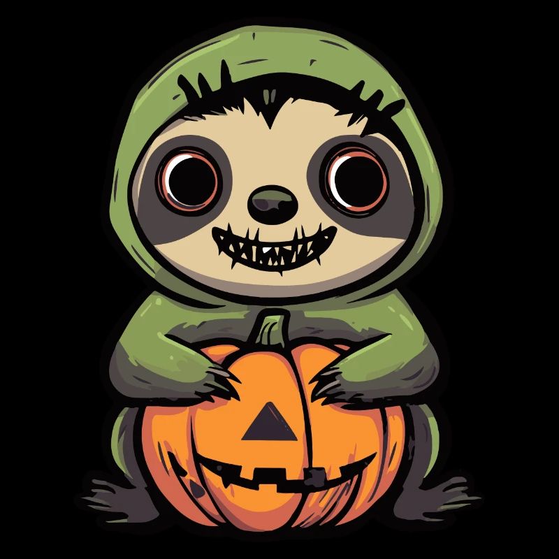 Faultier Halloween Comic Lustig