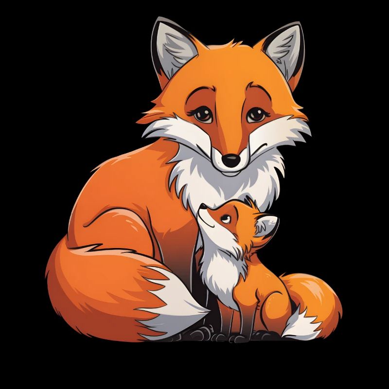 Fuchs Mama und Fuchs Baby