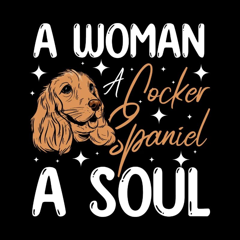 A woman a cocker spaniel a soul