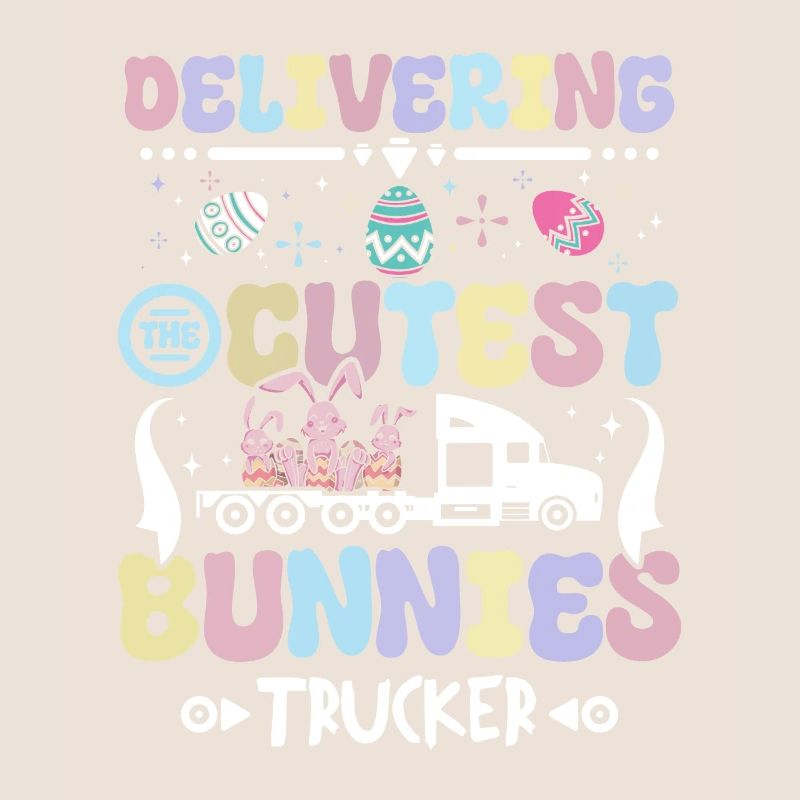 Delivering The Cutest Bunnies Easter Trucker