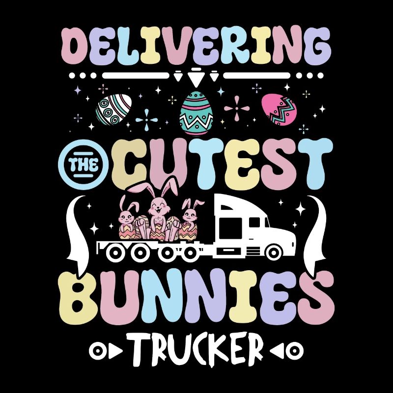 Delivering The Cutest Bunnies Easter Trucker
